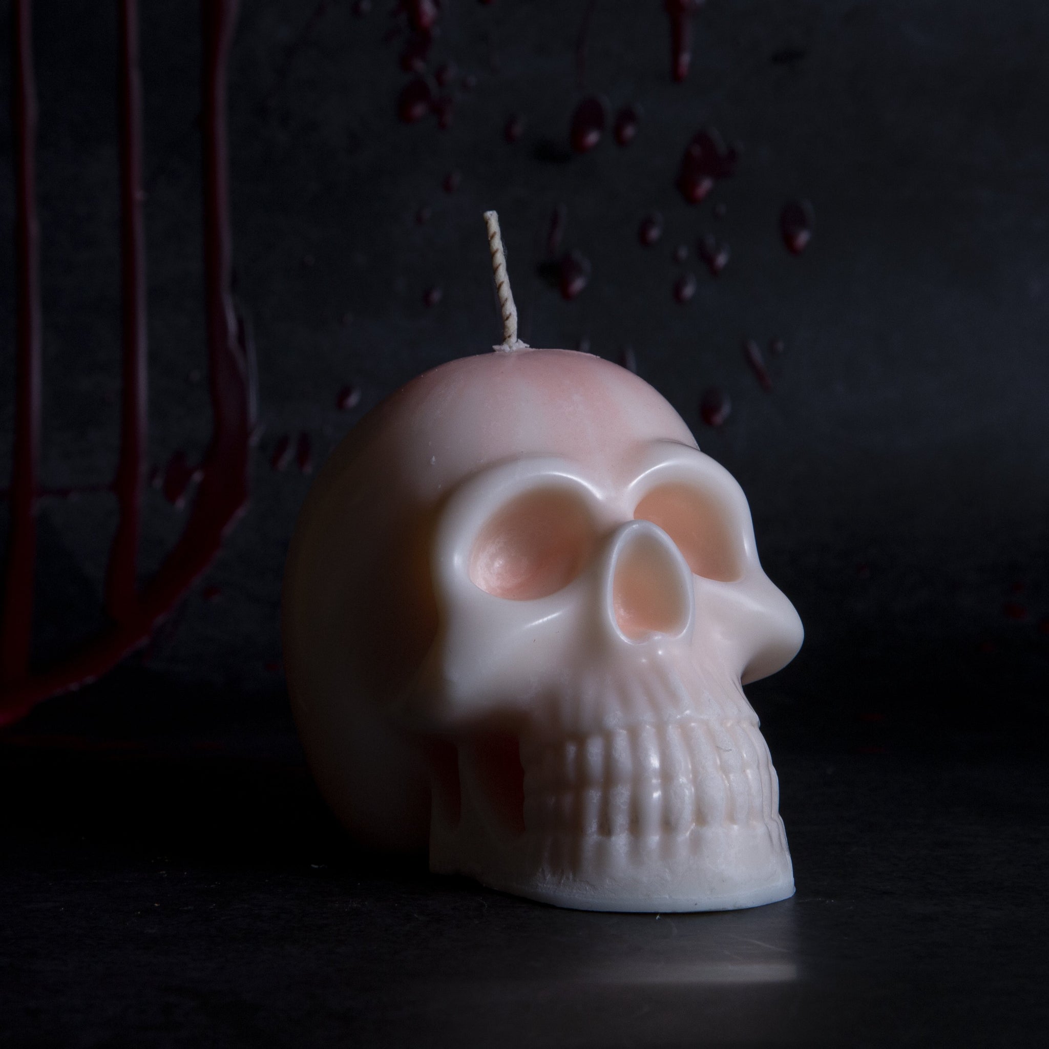 Bleeding Skull Candle