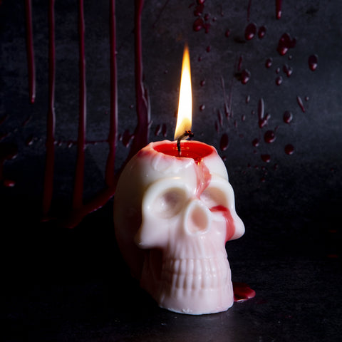 Bleeding Skull Candle