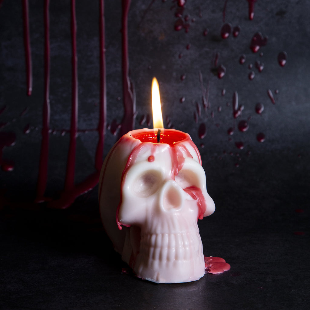 Bleeding Skull Candle